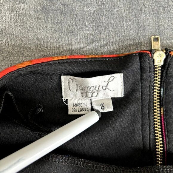 Maggy L Womens Dress Sz 6 Sheath Multi Colored Artsy Art to Wear Geometric Londo - Picture 8 of 11